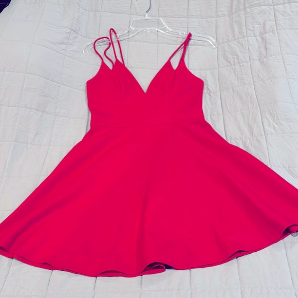 NBD the XNaven twins Hot Pink Fit and Flare Mini Dress. Back Zipper Lined. SM - Picture 1 of 14